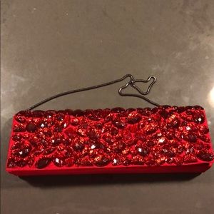Banana republic beaded red clutch / shoulder bag